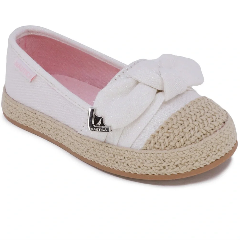 Nautica Toddler Girls Iridescent Twill Espadrille Flats